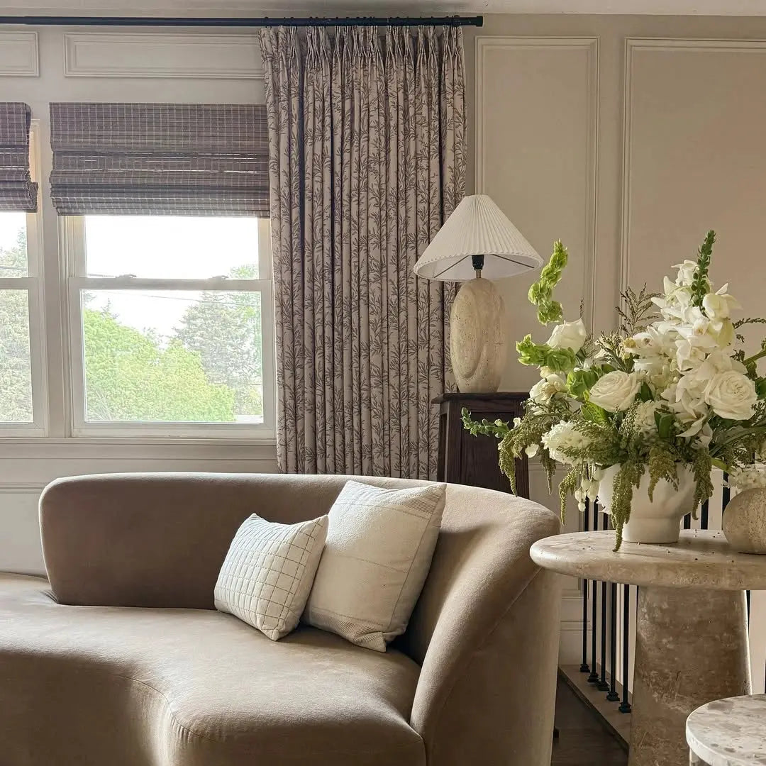 Sara Le x TWOPAGES Vintage Printed Linen Pleated Curtains
