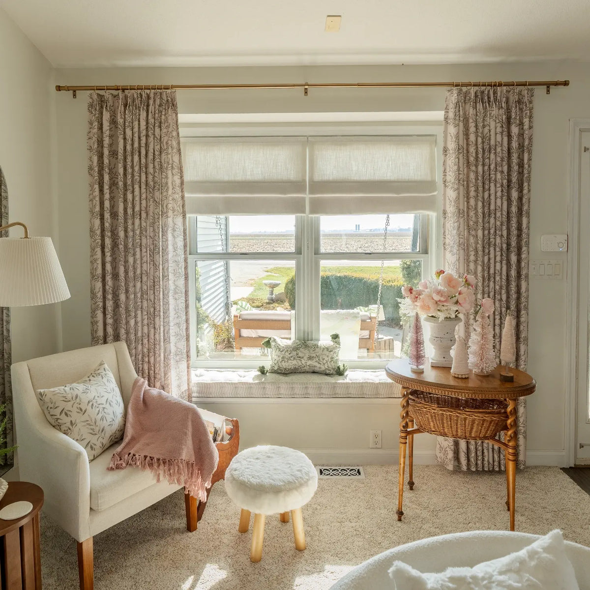 Sara Le x TWOPAGES Vintage Printed Linen Pleated Curtains