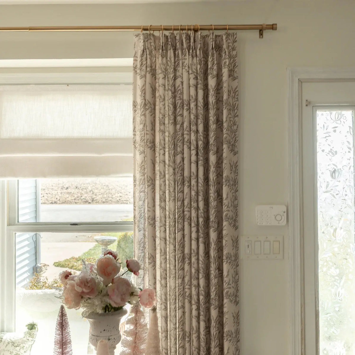 Sara Le x TWOPAGES Vintage Printed Linen Pleated Curtains