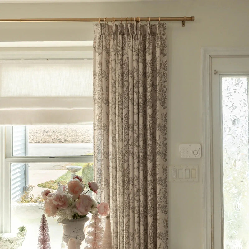 Sara Le x TWOPAGES Vintage Printed Linen Pleated Curtains
