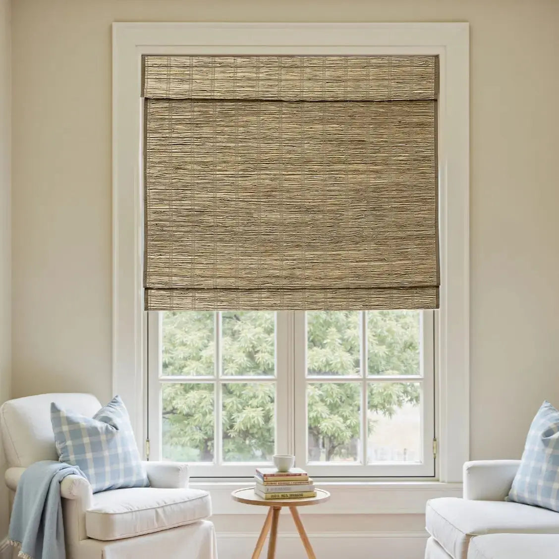 Rae Natural Ramie Jute Woven Wood Blinds - Series M