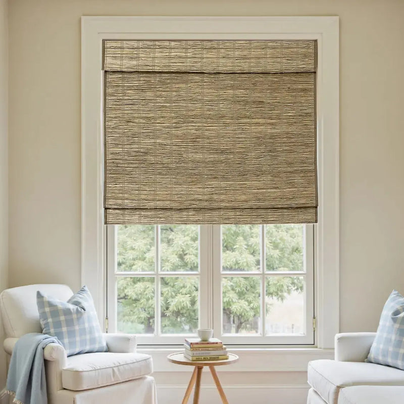 Rae Natural Ramie Jute Woven Wood Blinds - Series M