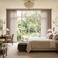 Liz Linen Ripple Fold Curtain with Belt Hook - Cato Traverse Rod- -TWOPAGES