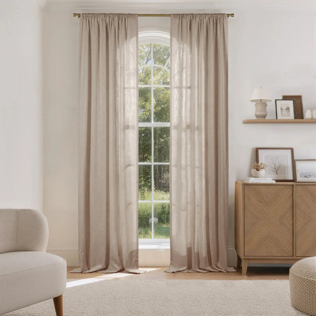 Liz Linen Soft Top Curtains