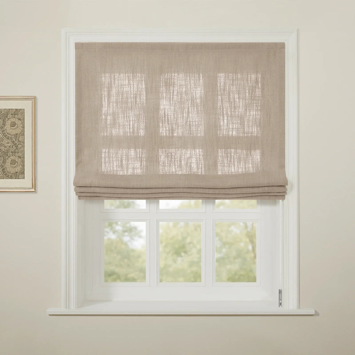 Liz Linen Flat Roman Blind Cord Lift