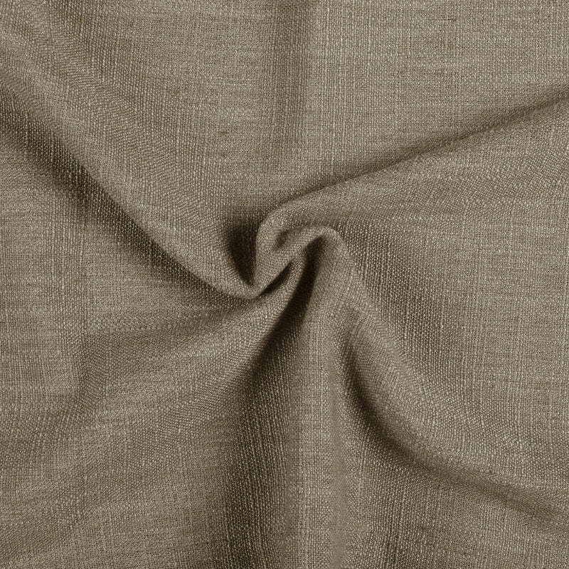 Taupe Grey Liz Linen Pleated Curtains soft linen weave gathered into a spiral close-up