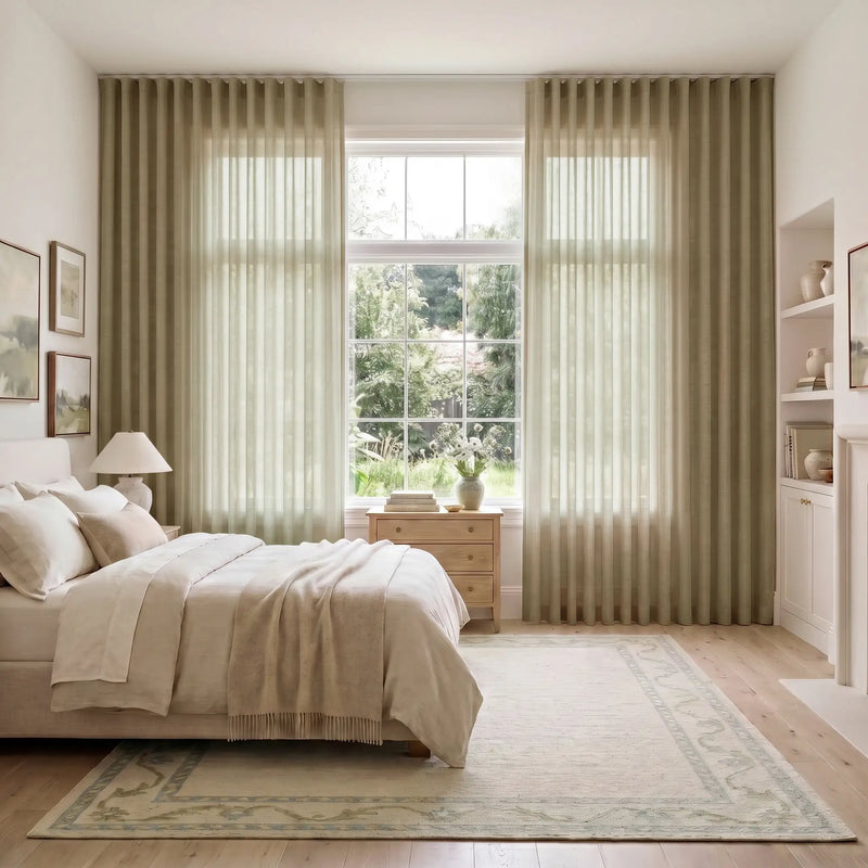 Liz Linen S-fold Curtain with Belt Hook - Leo Track
