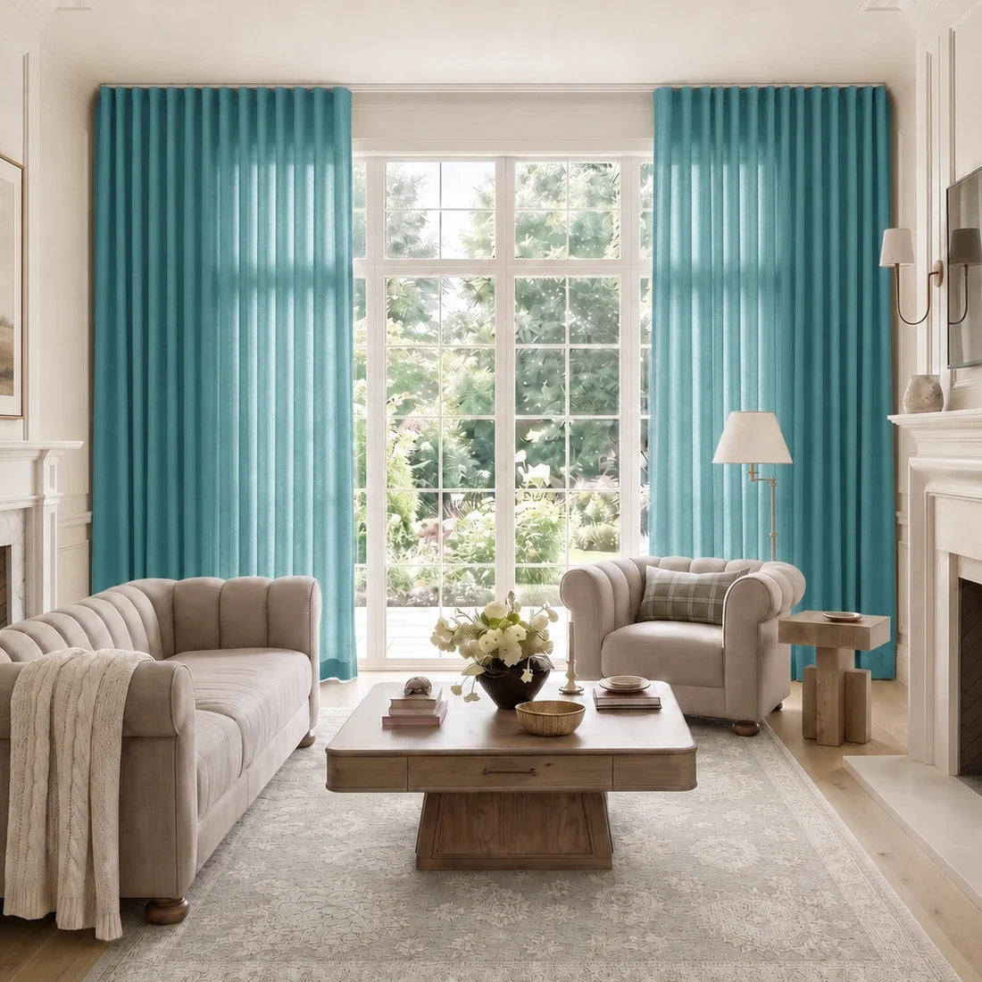 Isabella Cotton S-fold Curtains with Belt Hook - Lora Track