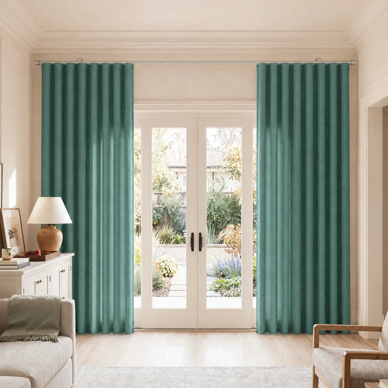 Birkin Velvet S-fold Curtains with Belt Hook - Cato Traverse Rod