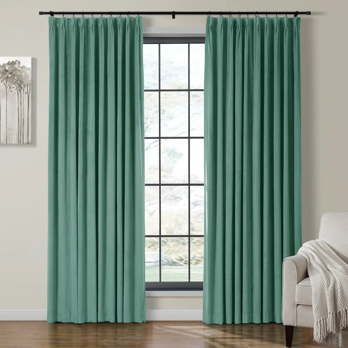Birkin Velvet Pleated Curtains