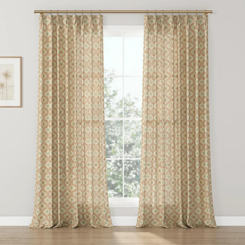 Sabrina Ramkhelawan x TWOPAGES Artisanal Canyon Grove Printed Cotton Pleated Curtains