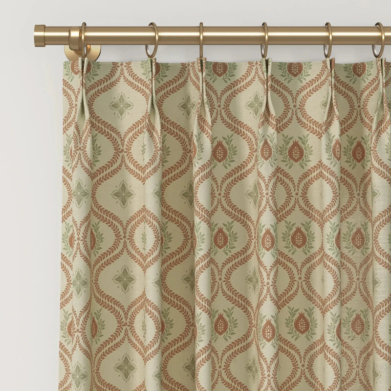Sabrina Ramkhelawan x TWOPAGES Artisanal Canyon Grove Printed Cotton Pleated Curtains