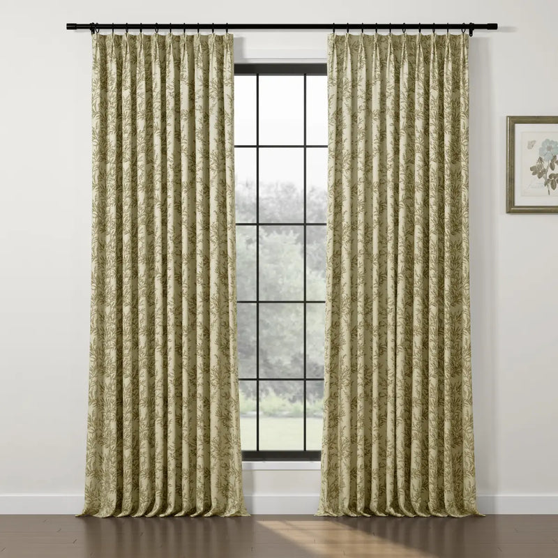 Sara Le x TWOPAGES Vintage Printed Linen Pleated Curtains