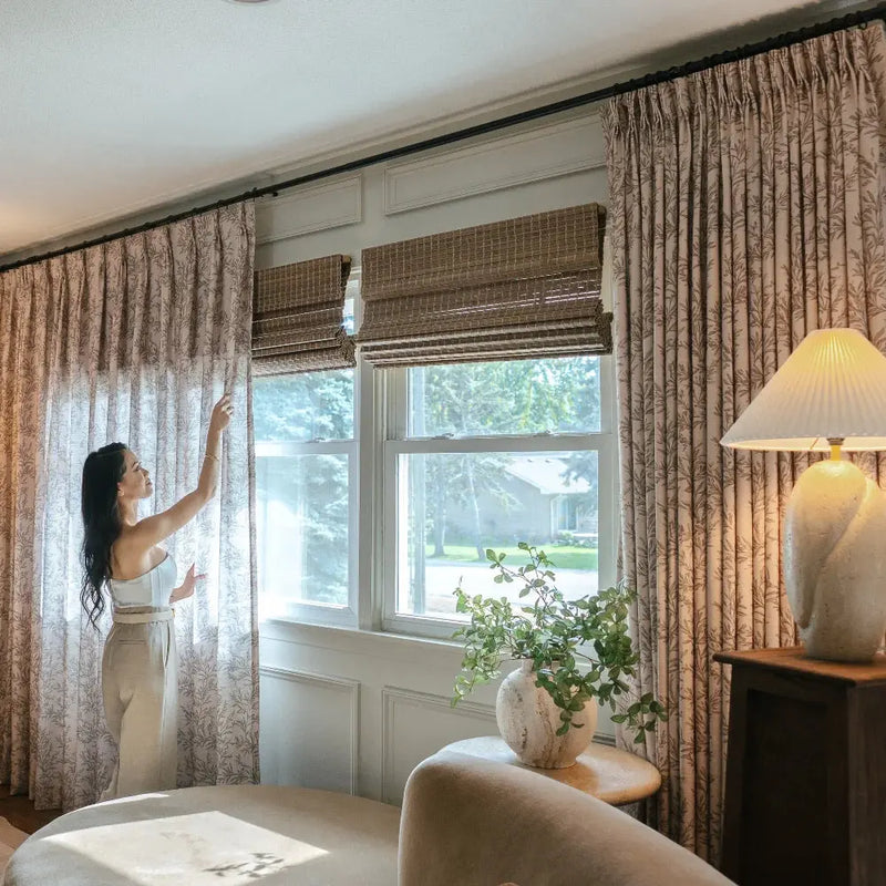 Sara Le x TWOPAGES Vintage Printed Linen Pleated Curtains