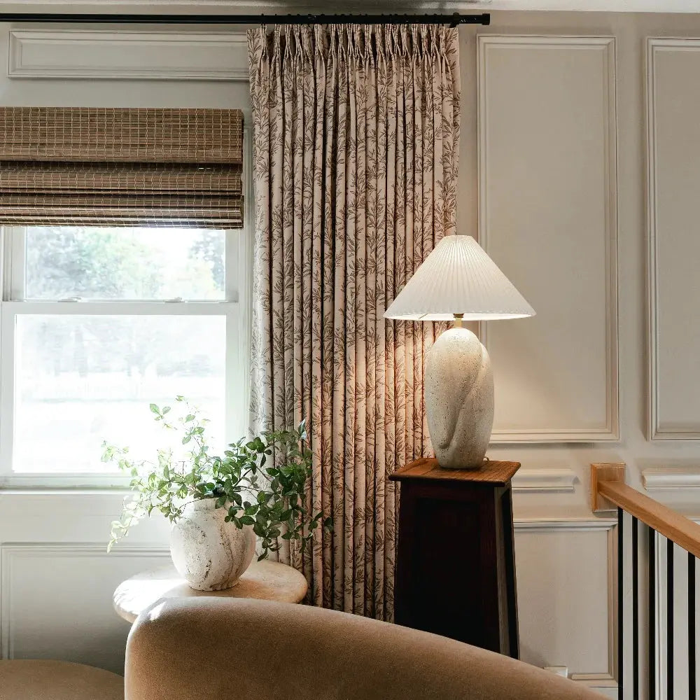 Sara Le x TWOPAGES Vintage Printed Linen Pleated Curtains