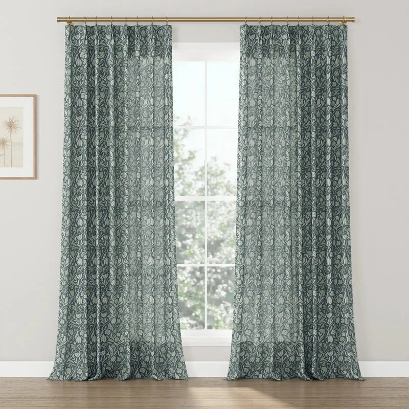 Kate Frost x TWOPAGES Woodland Patterned Cotton Pleated Curtains