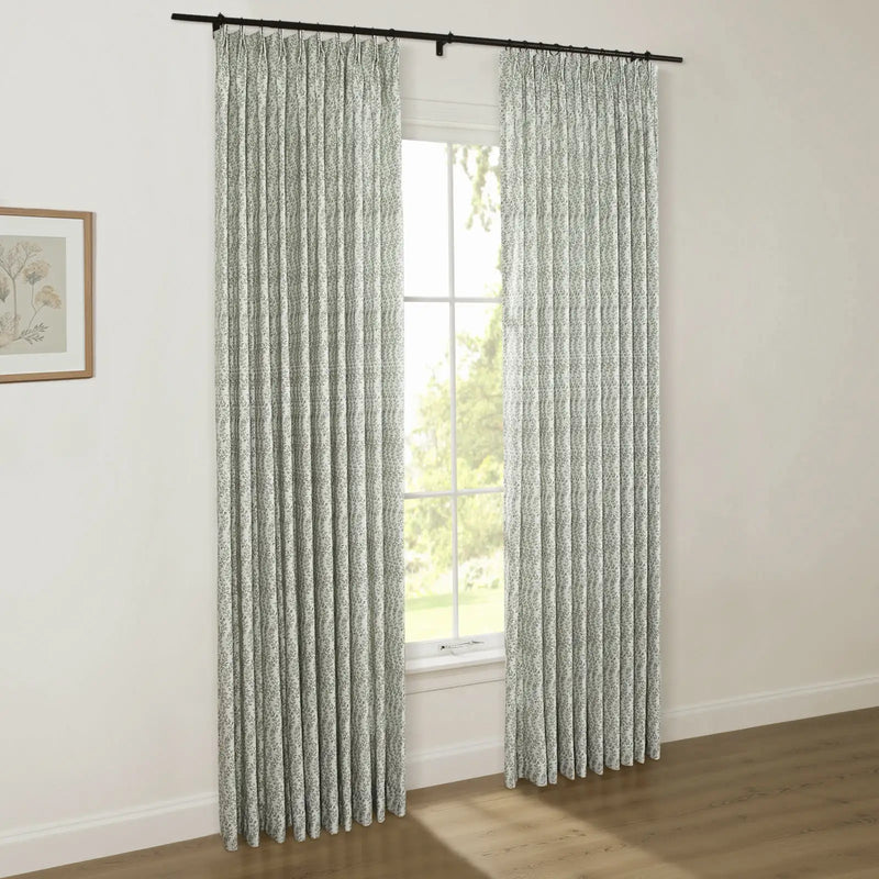 Britt Bengoechea x TWOPAGES Cottage Floral Printed Linen Cotton Pleated Curtains