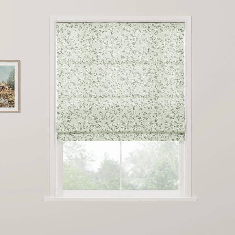 Britt Bengoechea x TWOPAGES Floral Print Linen Cotton Roman Blind Cordless
