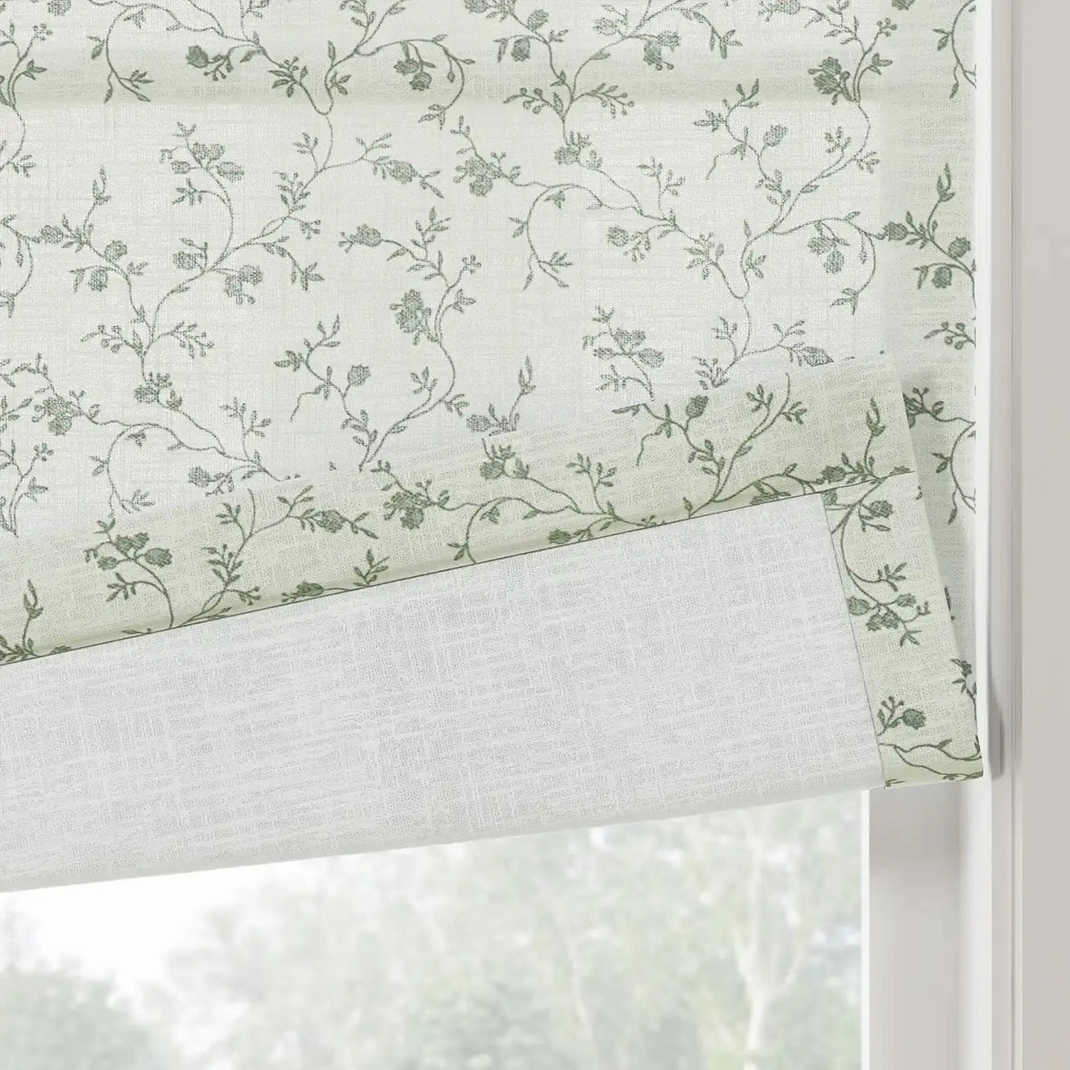 Britt Bengoechea x TWOPAGES Floral Print Linen Cotton Roman Blind Cordless