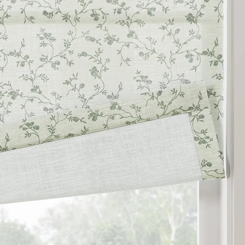 Britt Bengoechea x TWOPAGES Floral Print Linen Cotton Roman Blind Cordless