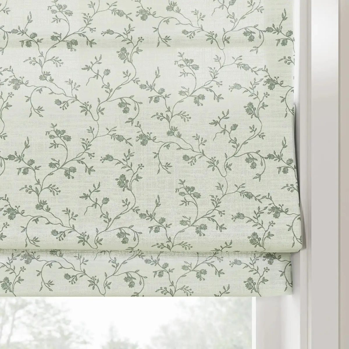 Britt Bengoechea x TWOPAGES Floral Print Linen Cotton Roman Blind Cordless