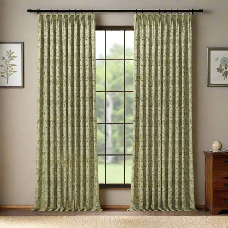 Sara Le x TWOPAGES Vintage Printed Linen Pleated Curtains