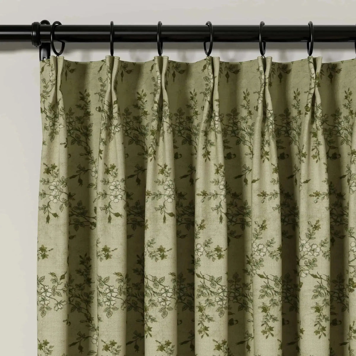 Sara Le x TWOPAGES Vintage Printed Linen Pleated Curtains
