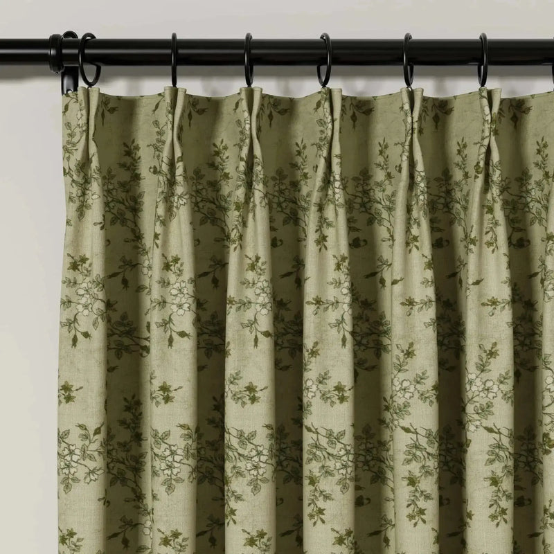 Sara Le x TWOPAGES Vintage Printed Linen Pleated Curtains
