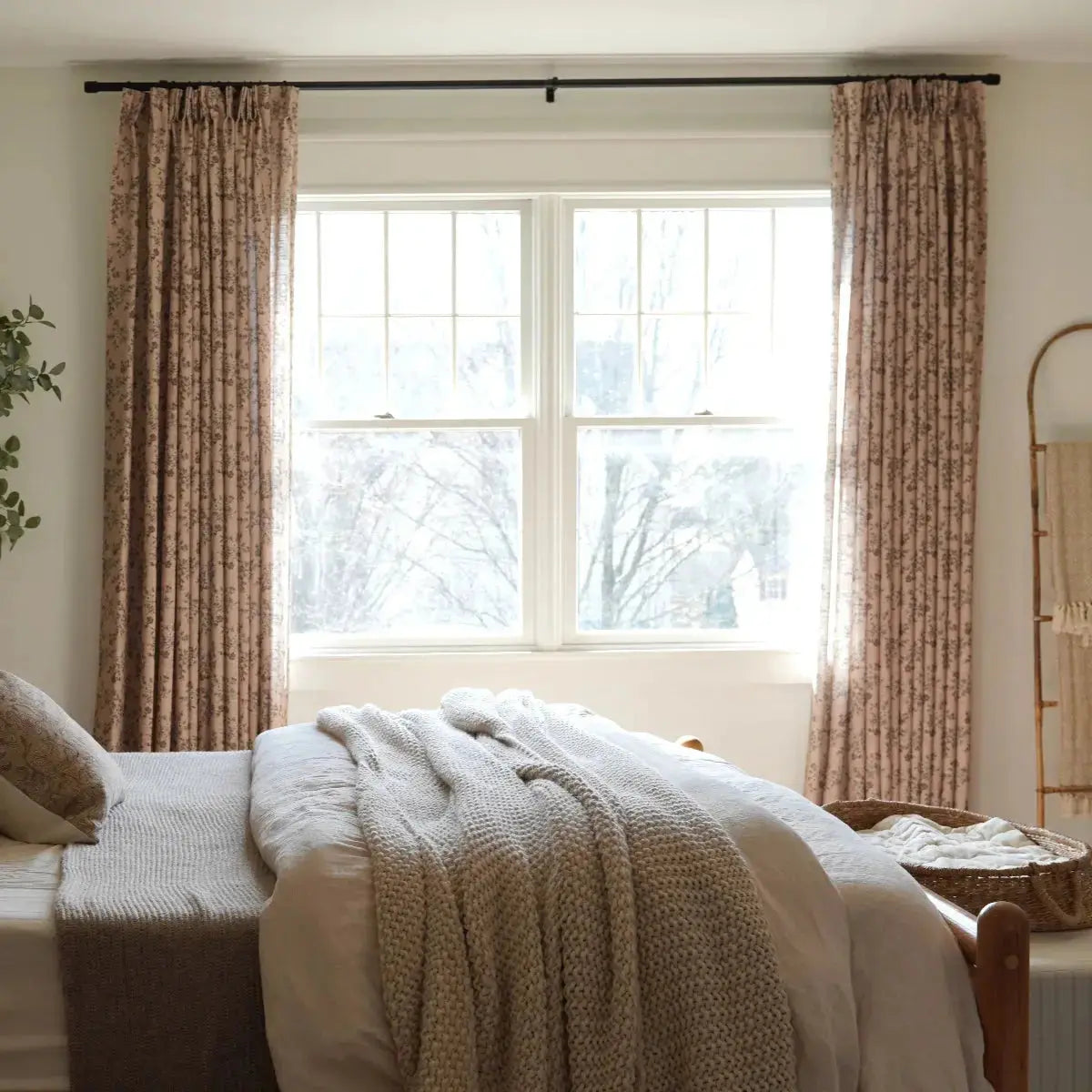 Sara Le x TWOPAGES Vintage Printed Linen Pleated Curtains