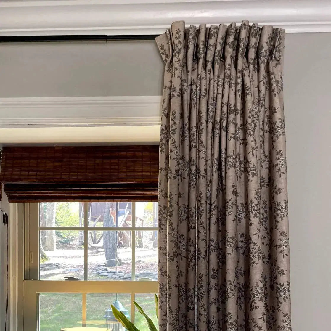 Sara Le x TWOPAGES Vintage Printed Linen Pleated Curtains