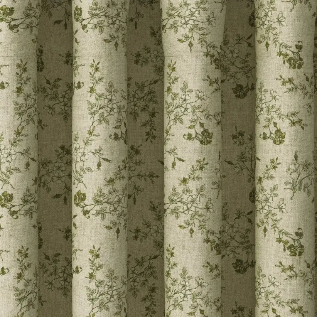Sara Le x TWOPAGES Vintage Printed Linen Pleated Curtains