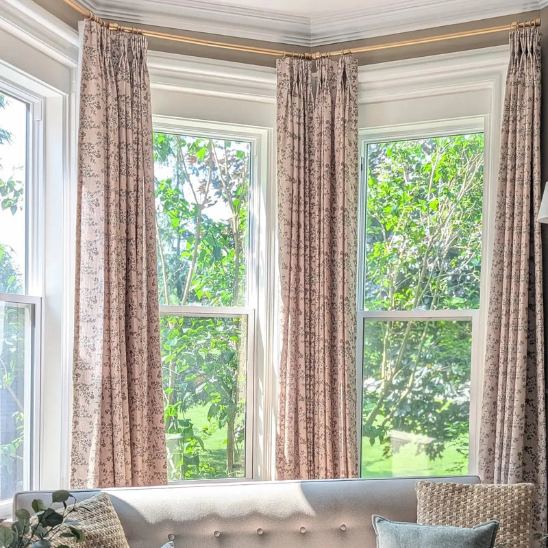 Sara Le x TWOPAGES Vintage Printed Linen Pleated Curtains