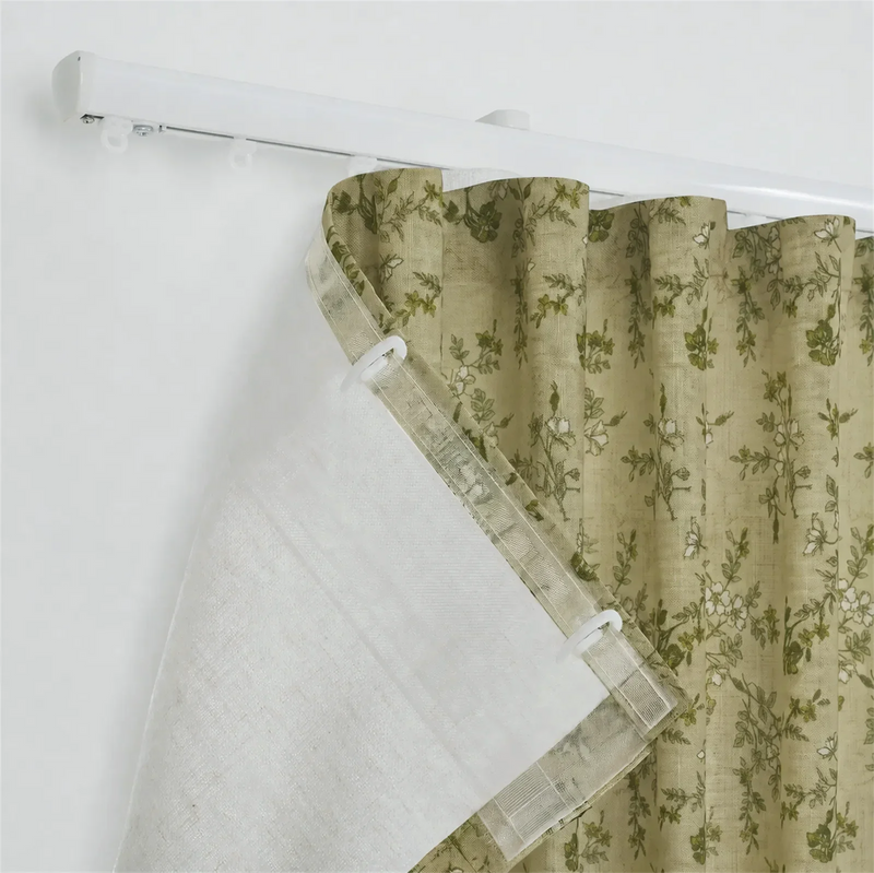 Sara Le x TWOPAGES Printed Linen S-fold Curtains with Belt Hook - Leo Track