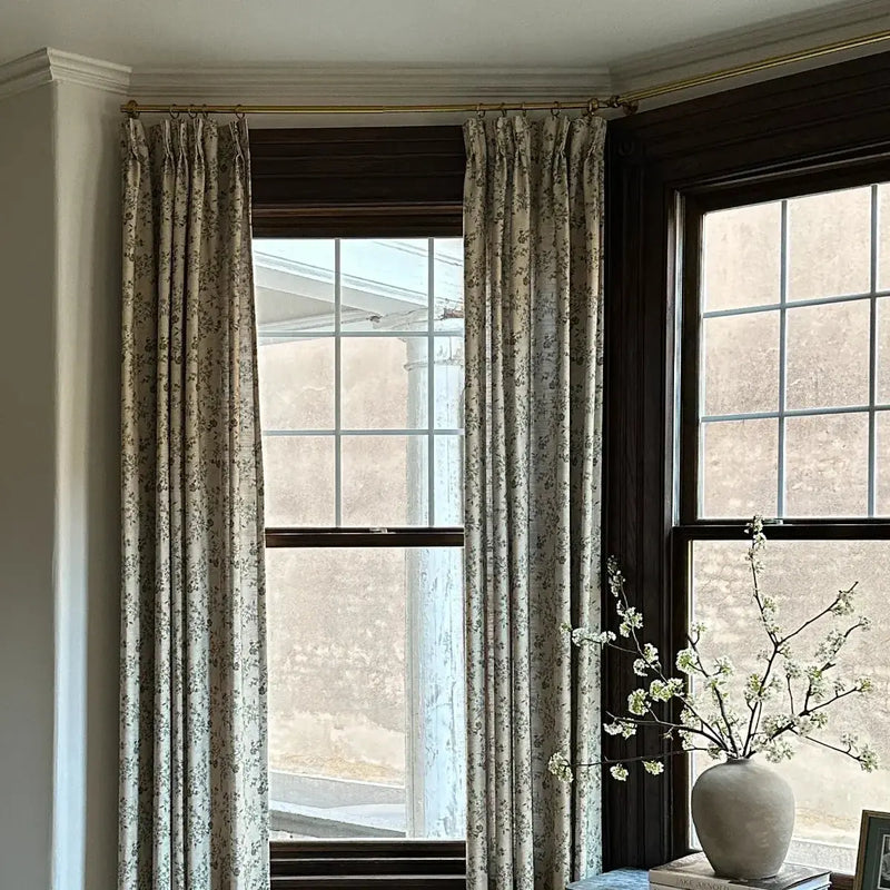 Sara Le x TWOPAGES Vintage Printed Linen Pleated Curtains