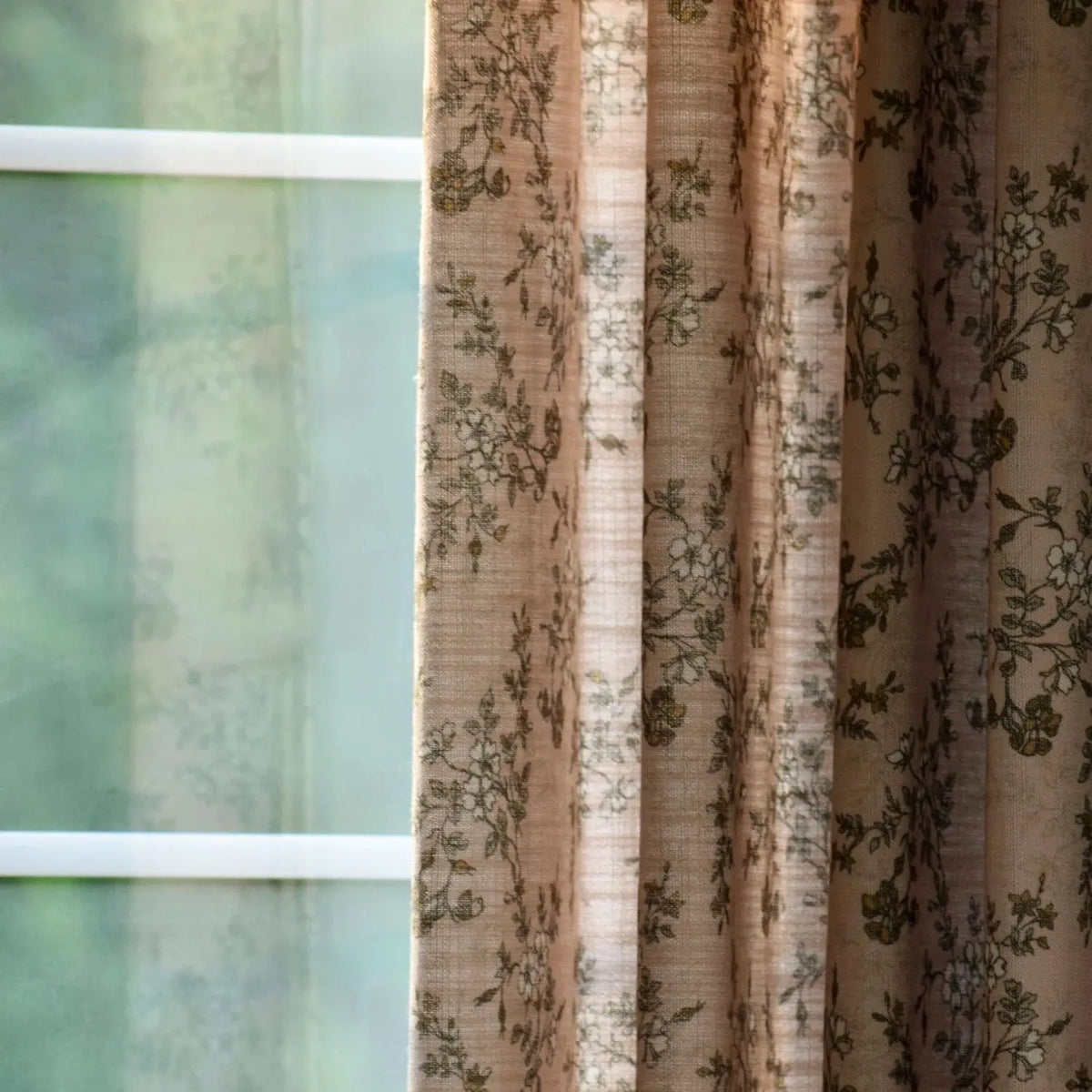 Sara Le x TWOPAGES Vintage Printed Linen Pleated Curtains