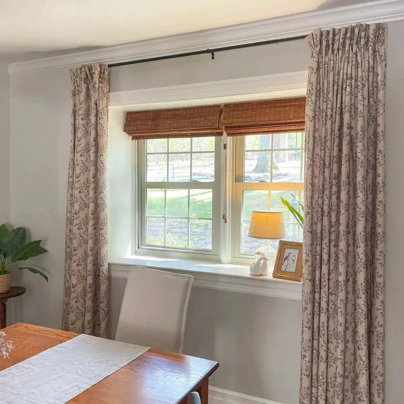 Sara Le x TWOPAGES Vintage Printed Linen Pleated Curtains