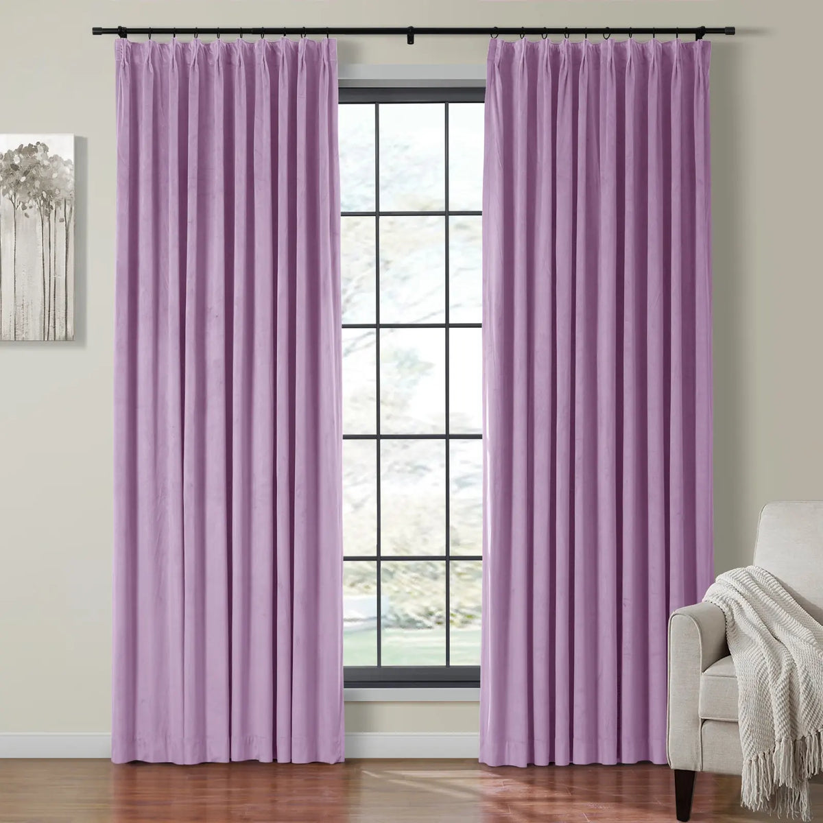 Birkin Velvet Pleated Curtains