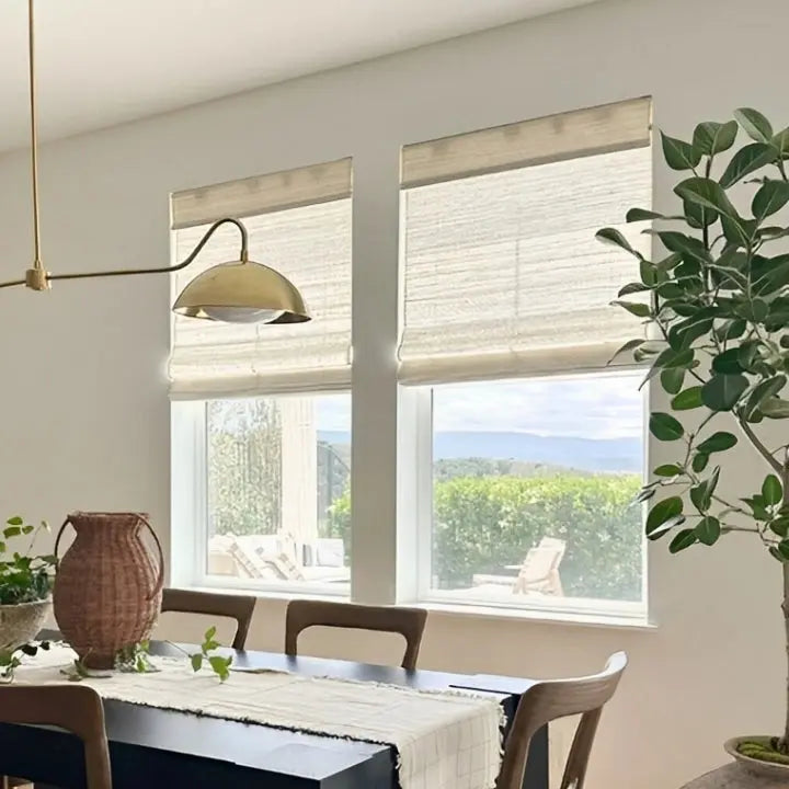 Lay Natural Ramie Bamboo Woven Blind - Wall White