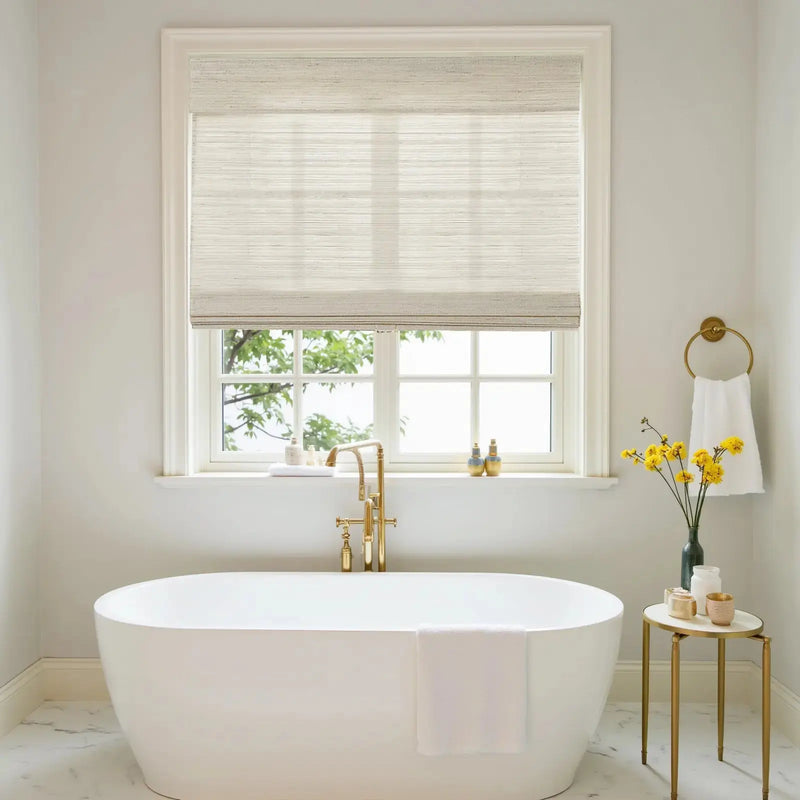 Lay Natural Ramie Bamboo Woven Blind - Wall White