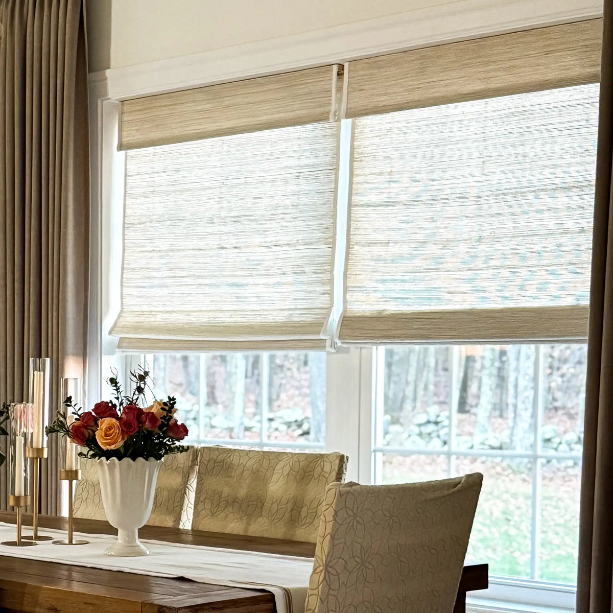 Lay Natural Ramie Bamboo Woven Blind - Wall White