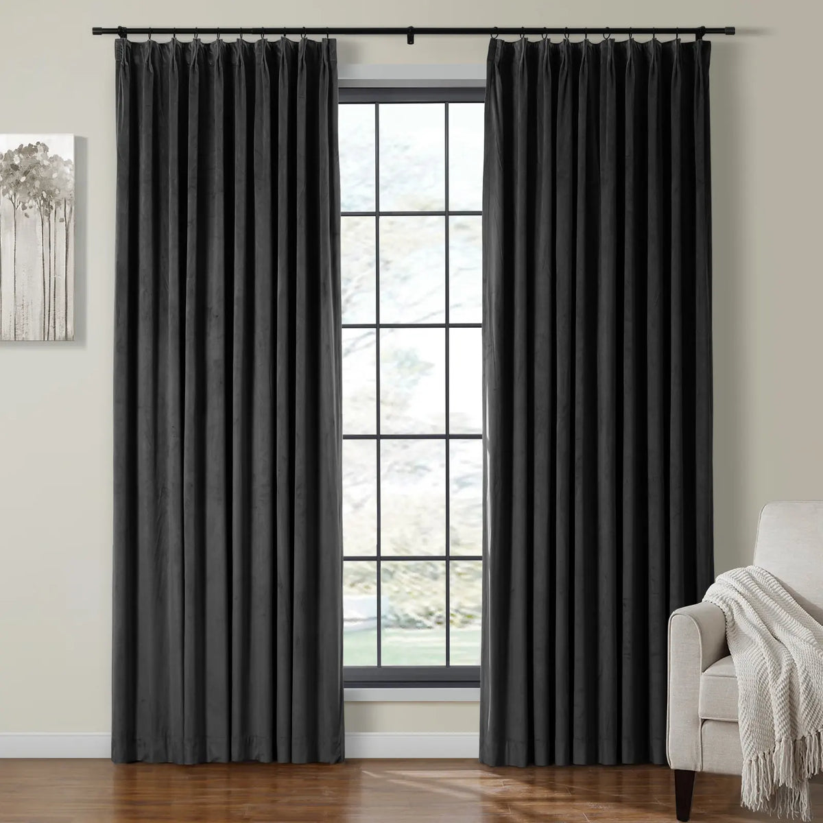 Birkin Velvet Pleated Curtains