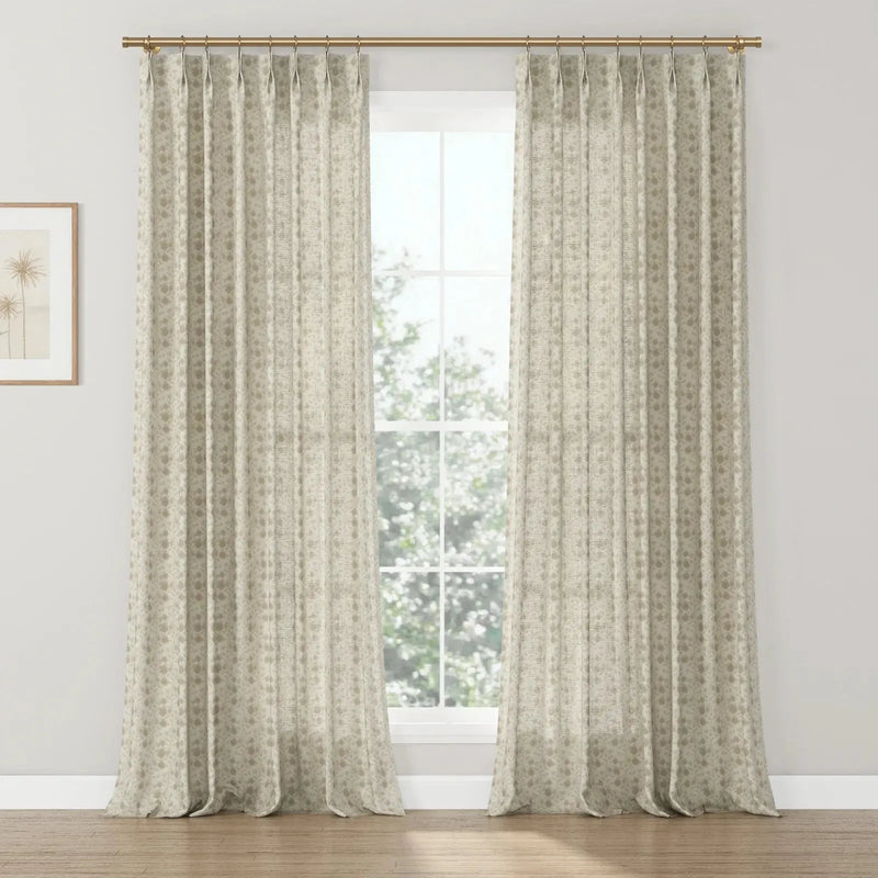 Rebecca Hughes x TWOPAGES Classic Vintage Printed Cotton Pleated Curtains