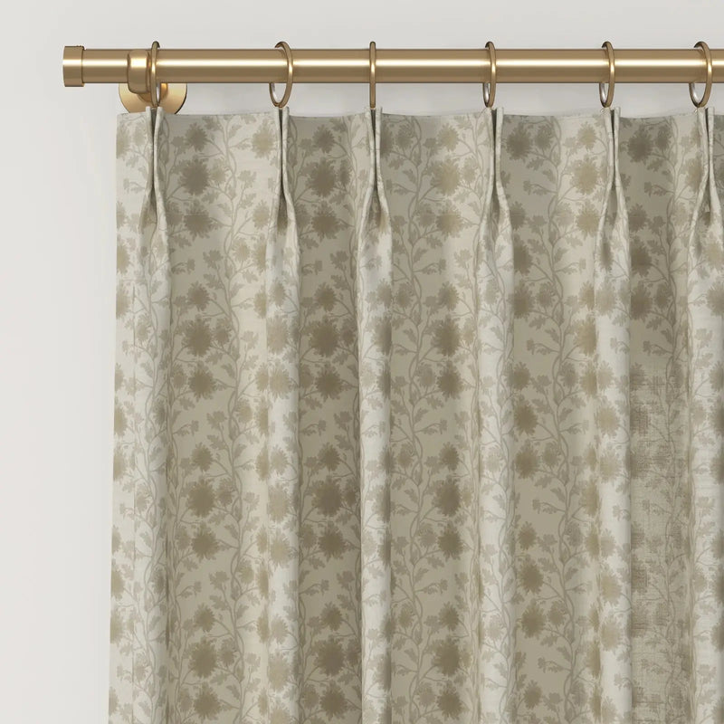 Rebecca Hughes x TWOPAGES Classic Vintage Printed Cotton Pleated Curtains