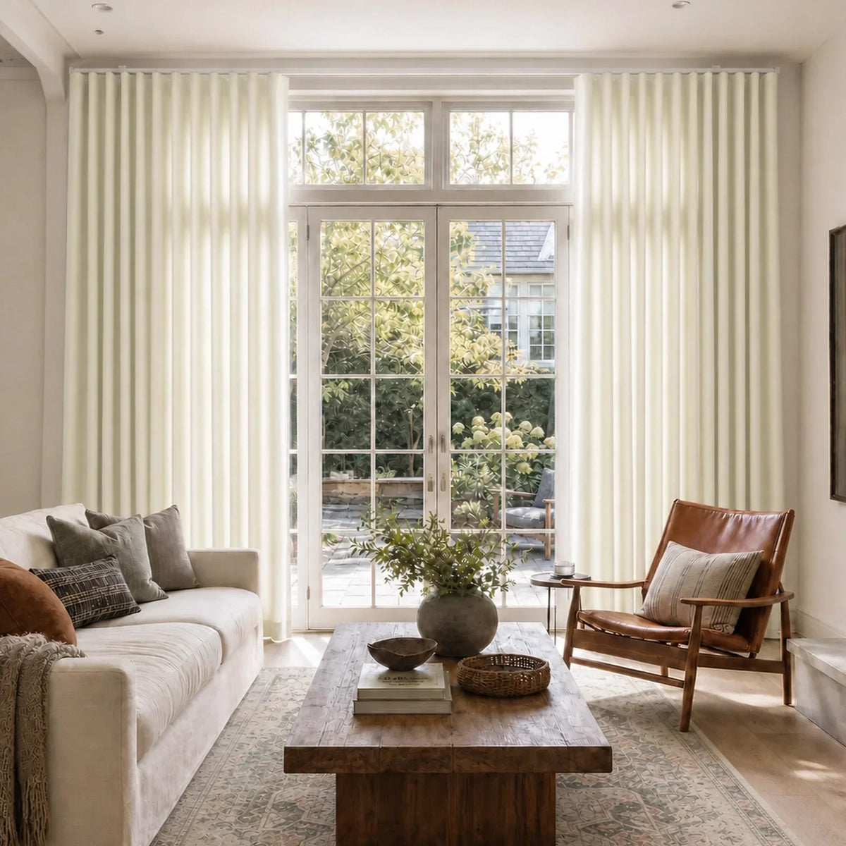 Karin Pure Wool S-fold Curtains with Belt Hook - Leo Track