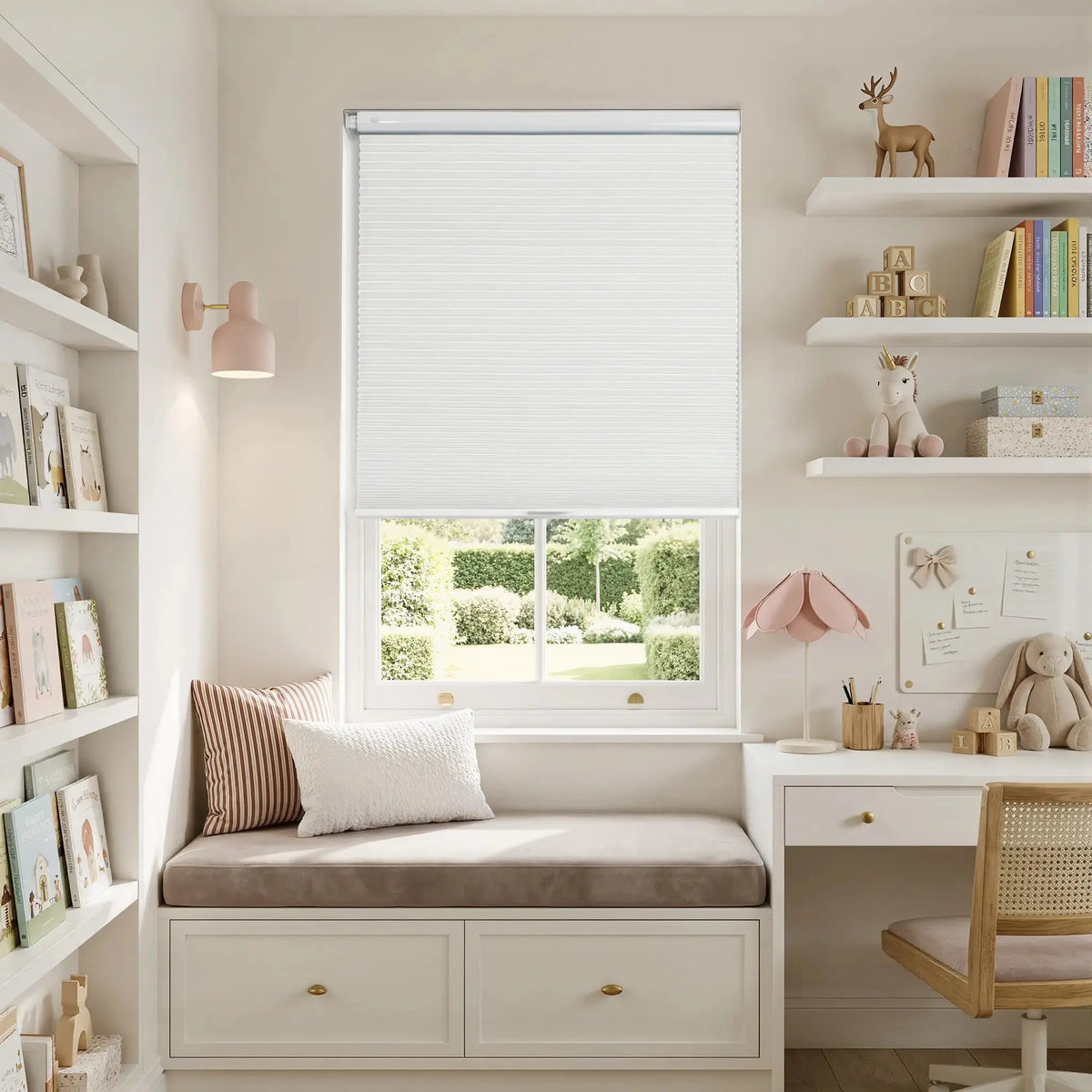 Aura No-Drill Blockout Cellular Window Blinds Cordless