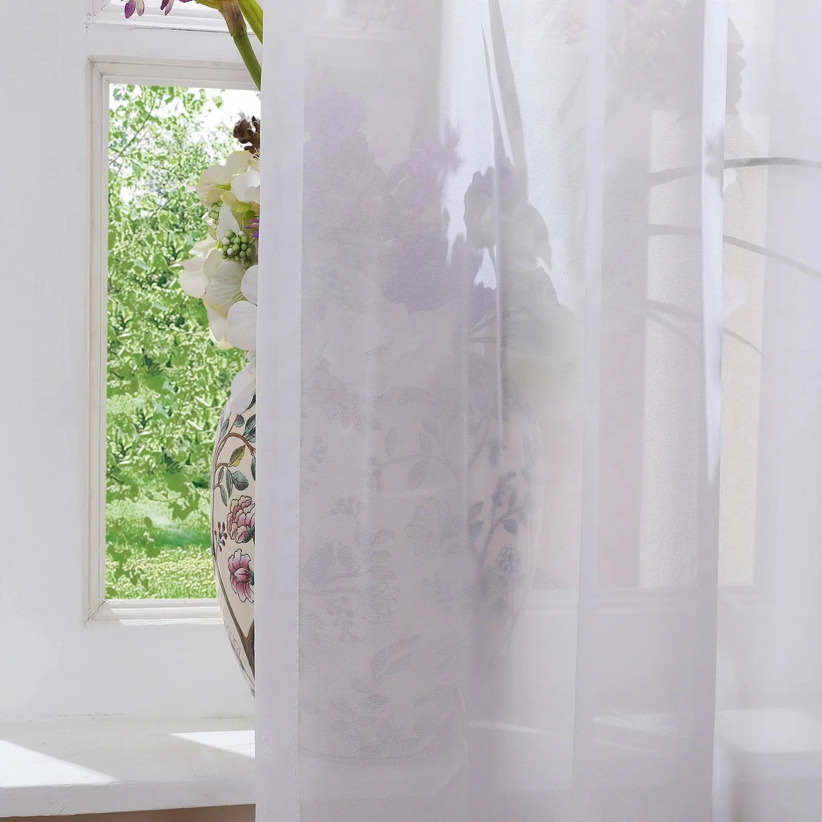 Scandina Solid Sheer Pleated Curtains