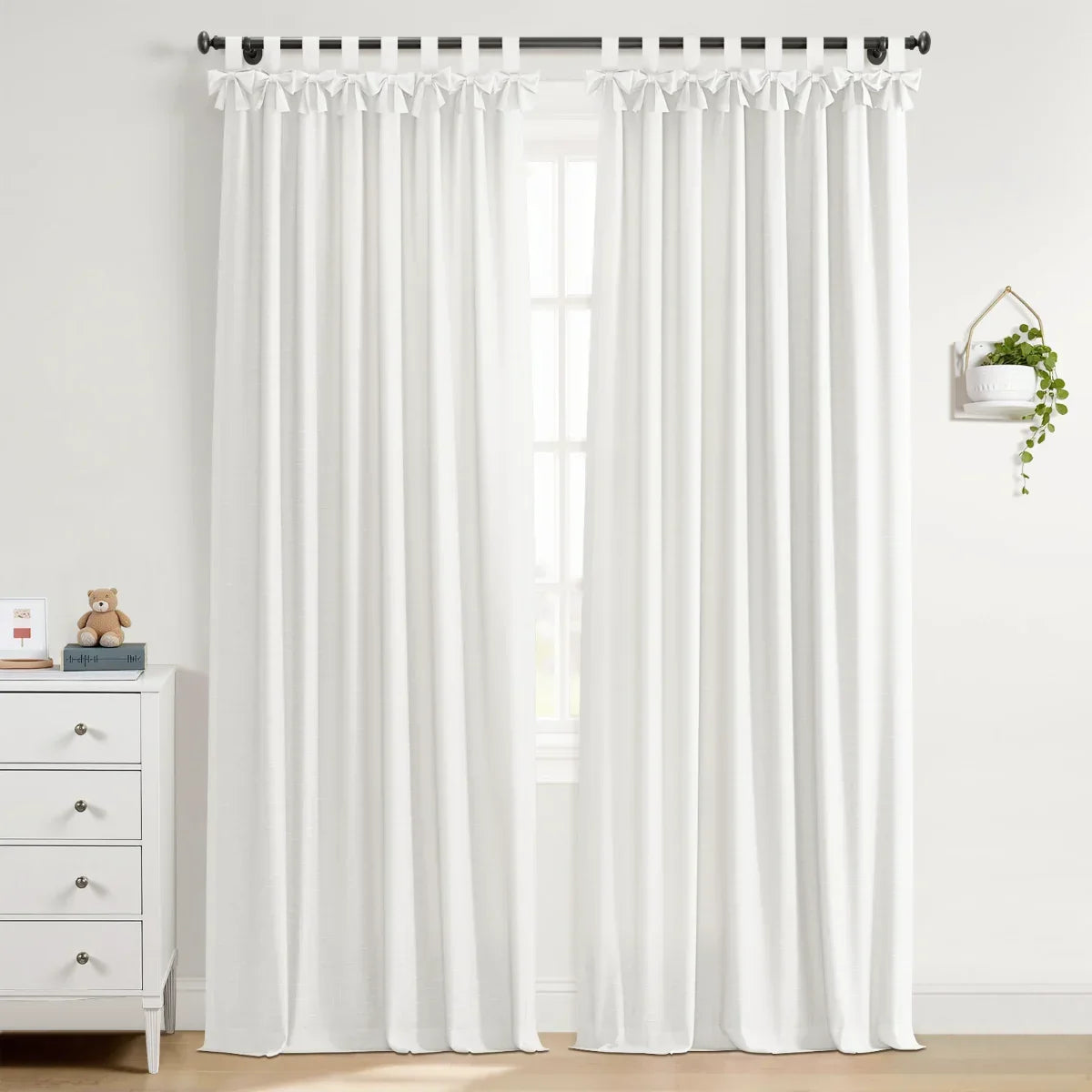 Jawara Textured Linen Cotton Tie Top Curtains