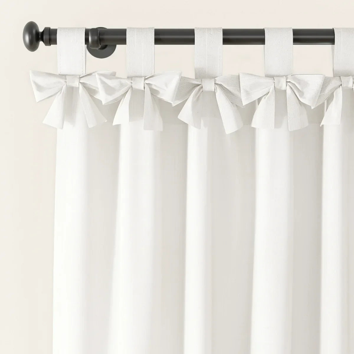 Jawara Textured Linen Cotton Tie Top Curtains