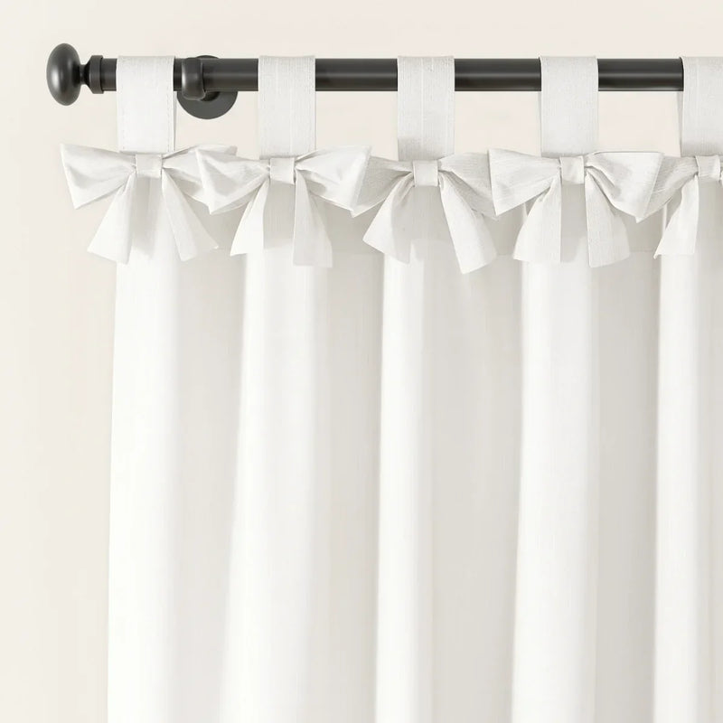 Jawara Textured Linen Cotton Tie Top Curtains