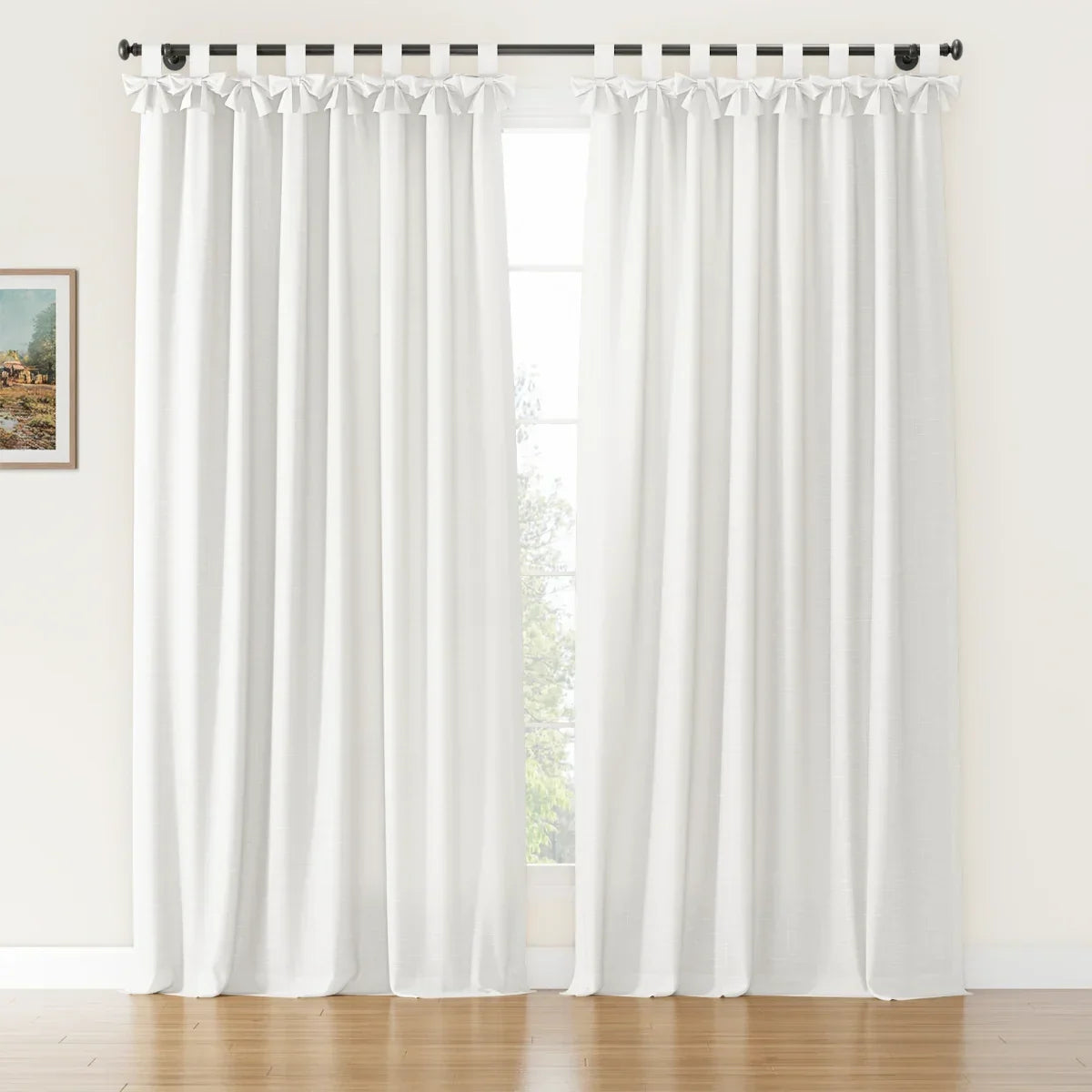 Jawara Textured Linen Cotton Tie Top Curtains